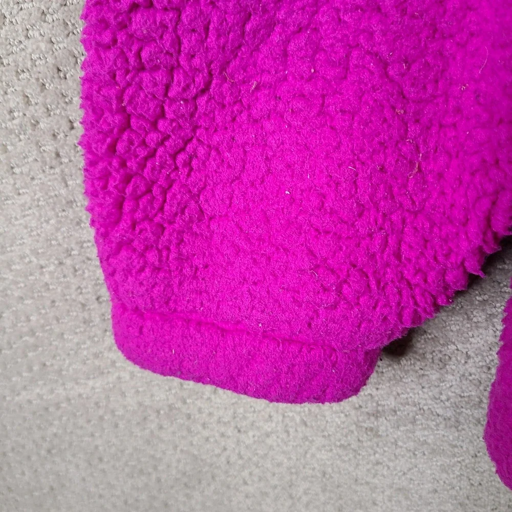 GAP Jacket Teen Girls 18-20 Pink Fuzzy Fleece‎ Zip Up Hoodie Teddy Faux Fur